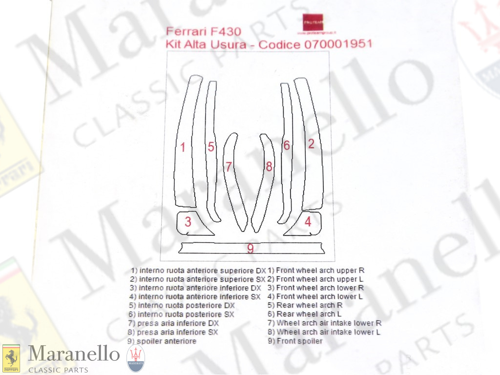 F430 High Wear Anti-stone Chipping Protective Film Kit