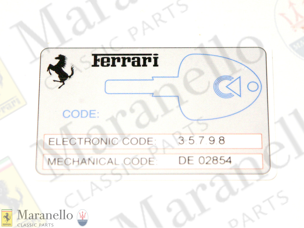 Key Code Card