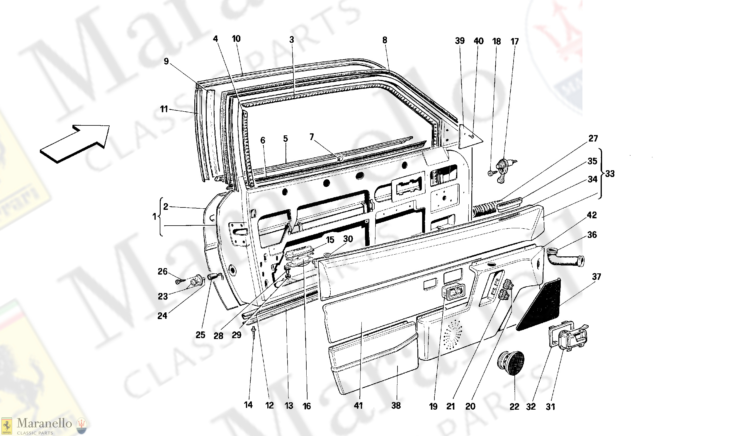 119 - Doors - Coupé - Framework And Linings