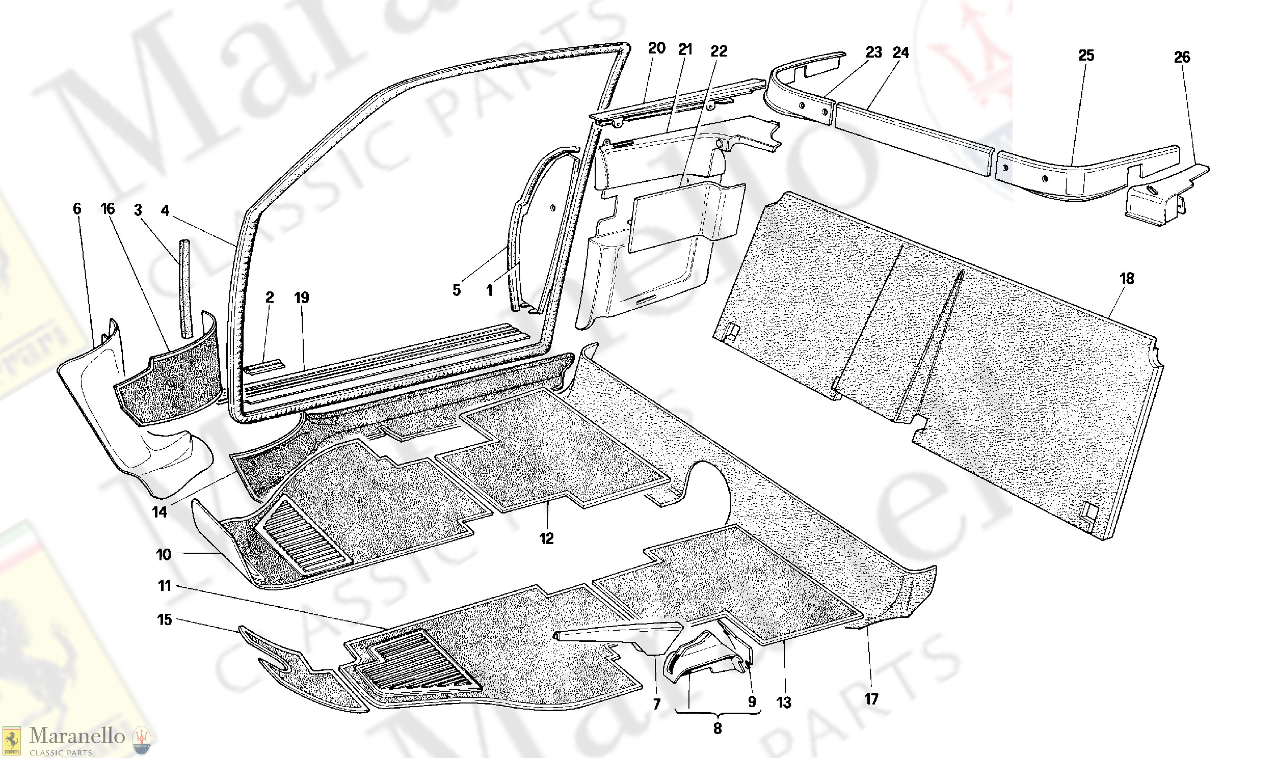 130 - Carpets And Inner Lining - Coupé -