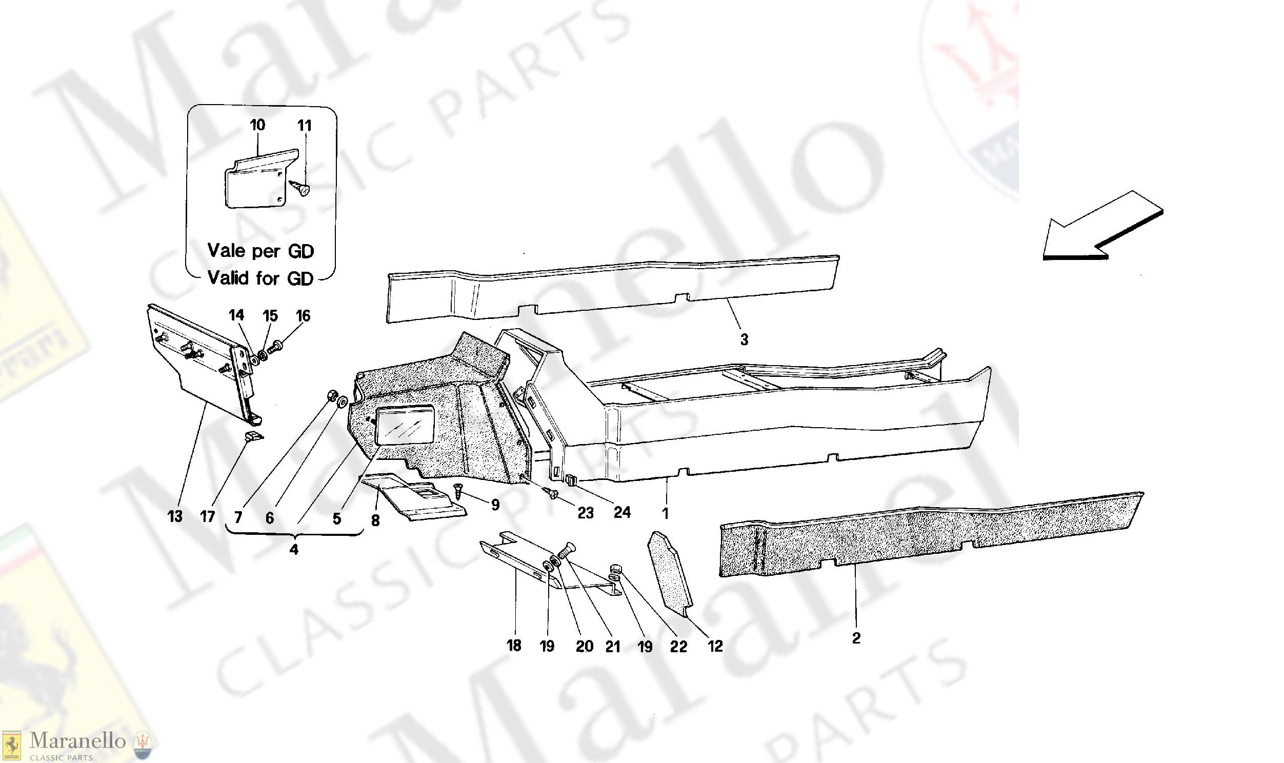 140 - Tunnel - Framework And Linings -Cabriolet-