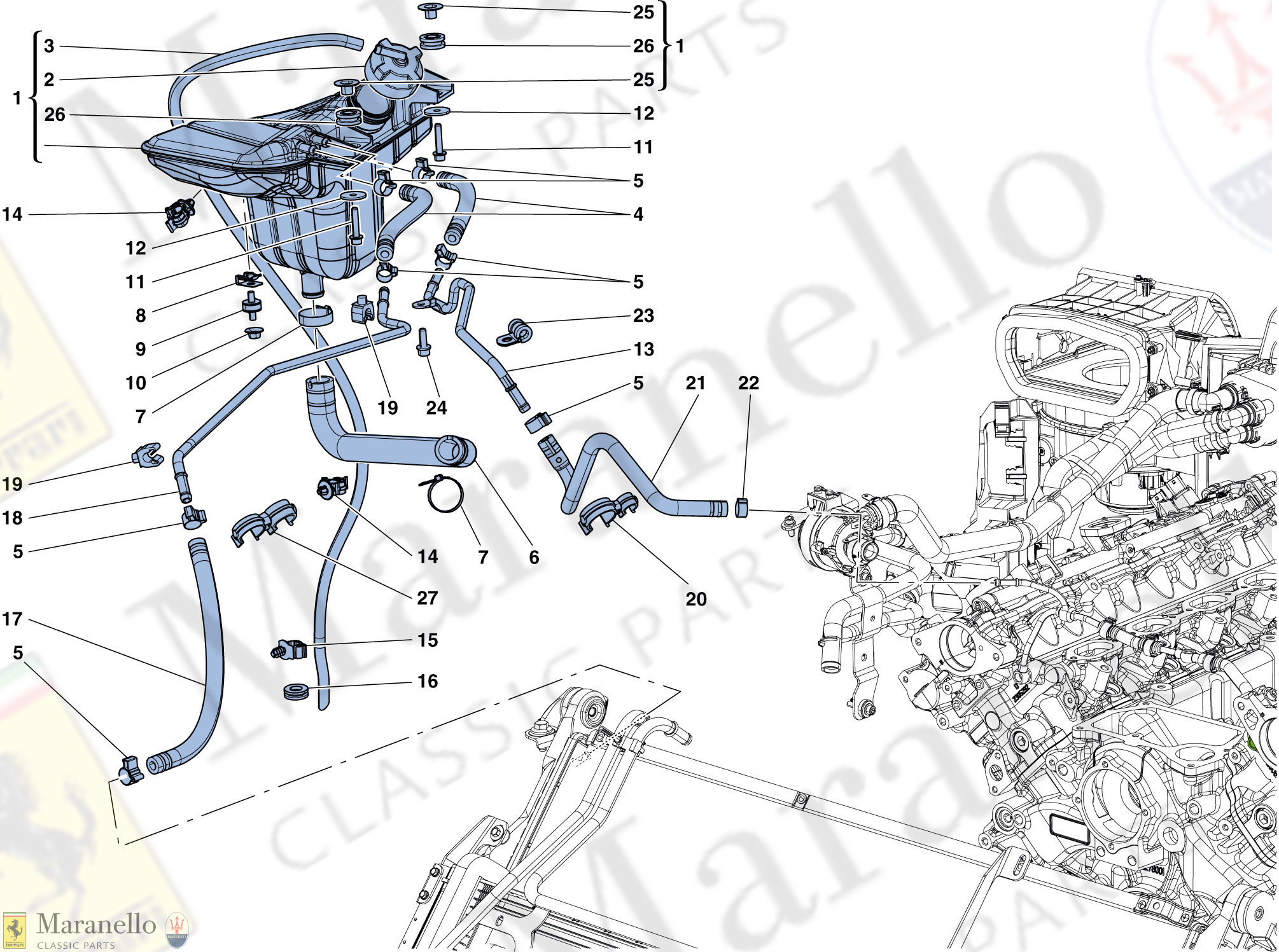 027 - Cooling: Header Tank And Pipes