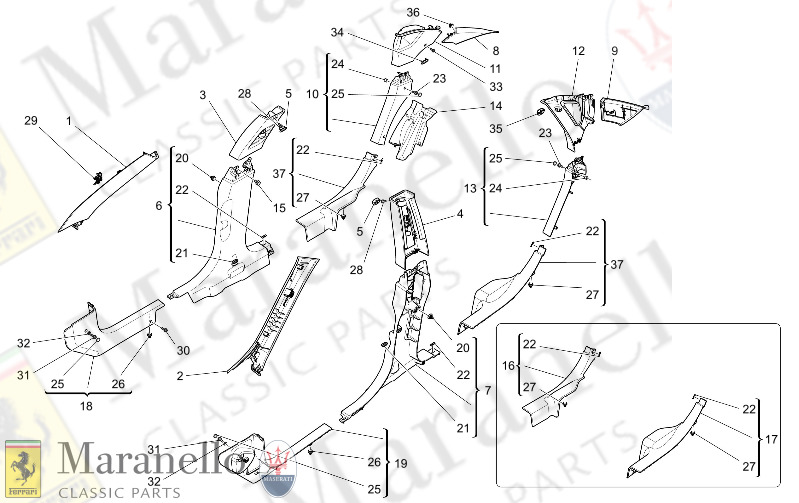 09.44 - 1 PASSENGER COMPARTMENT B PILLAR TRIM PANE