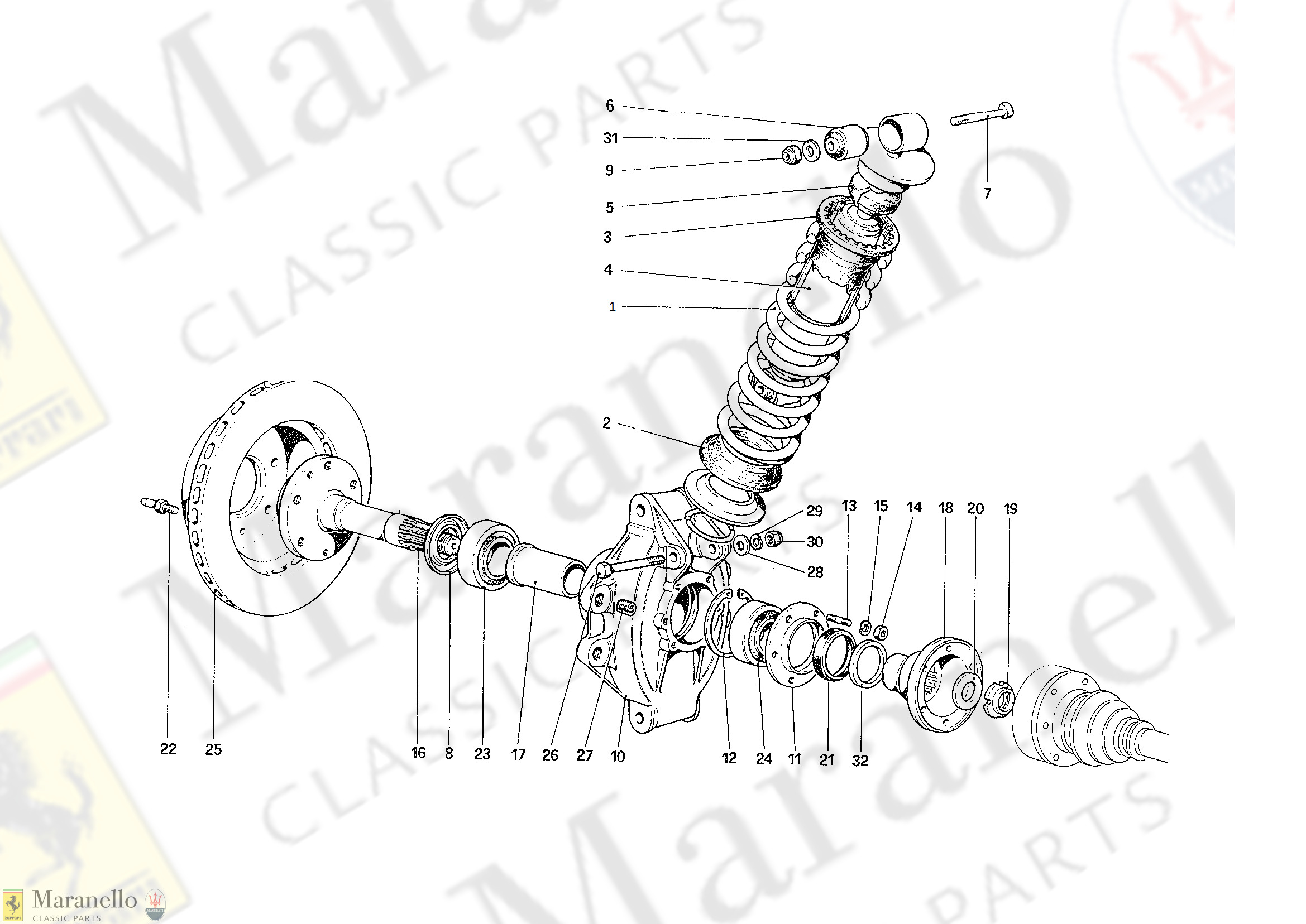 036 - Rear Suspension - Shock Absorber and Brake Disc