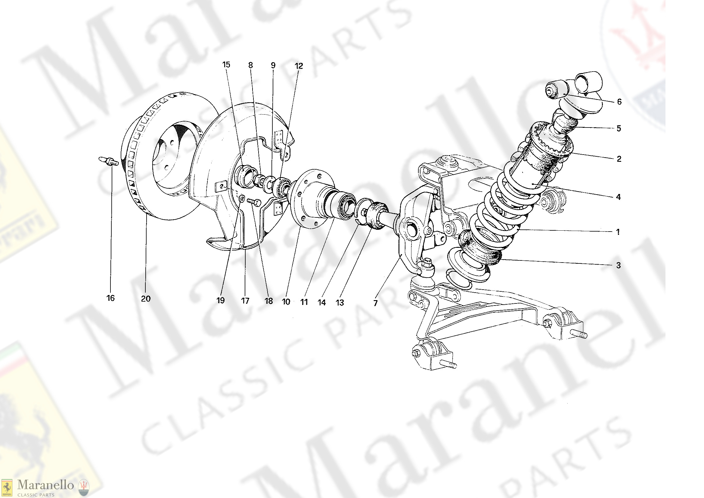 034 - Front Suspension - Shock Absorber and Brake Disc