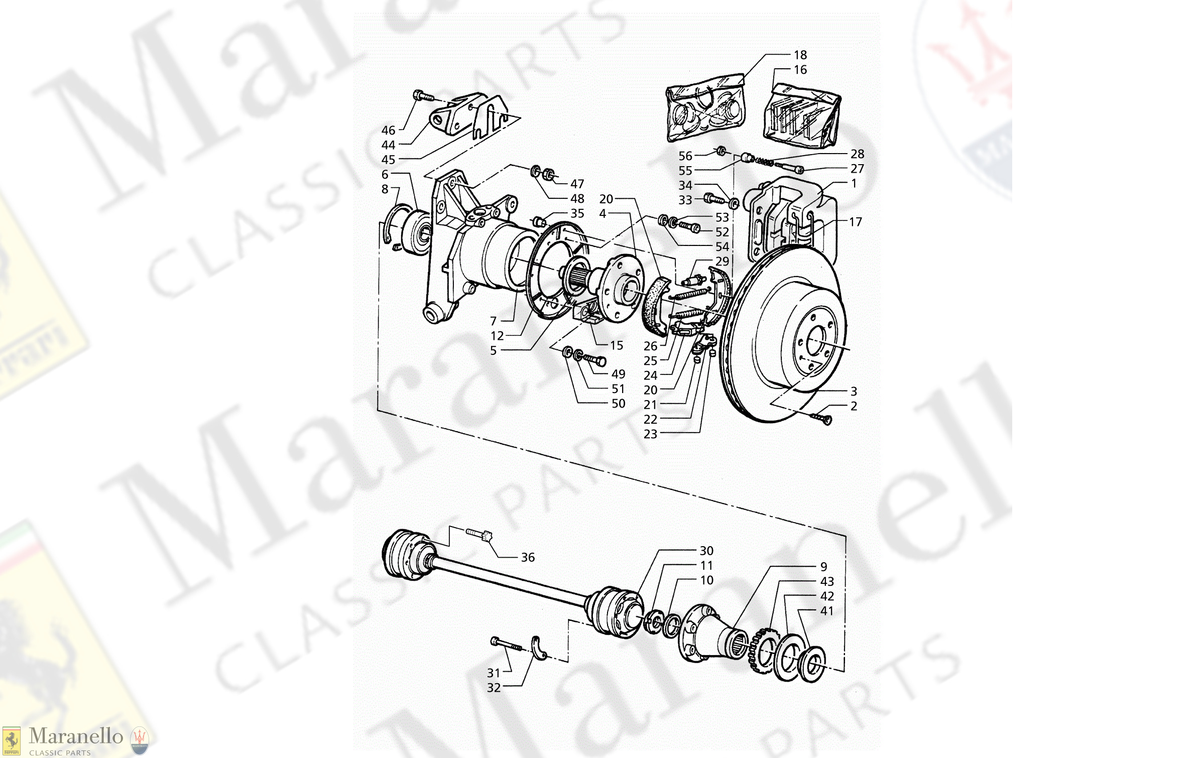 C 39 - Hubs, Rear Brakes With Abs And Drive Shafts