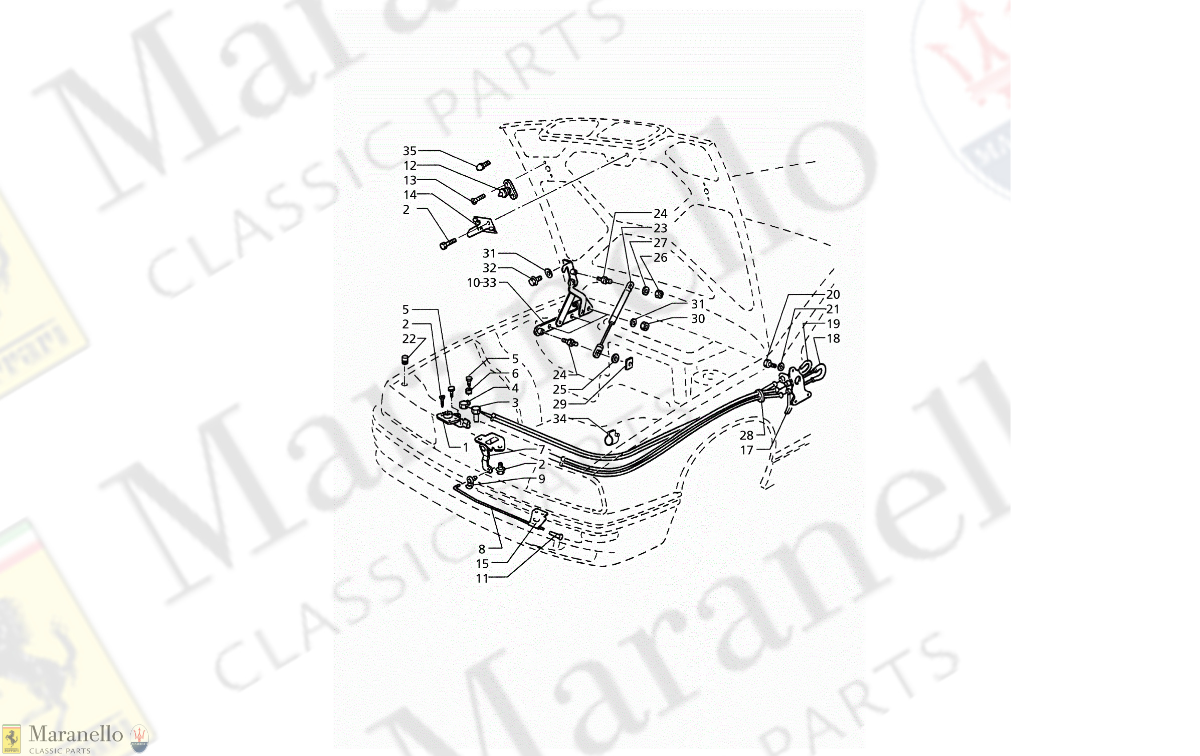 C 46 - Bonnet: Hinges And Bonnet Release