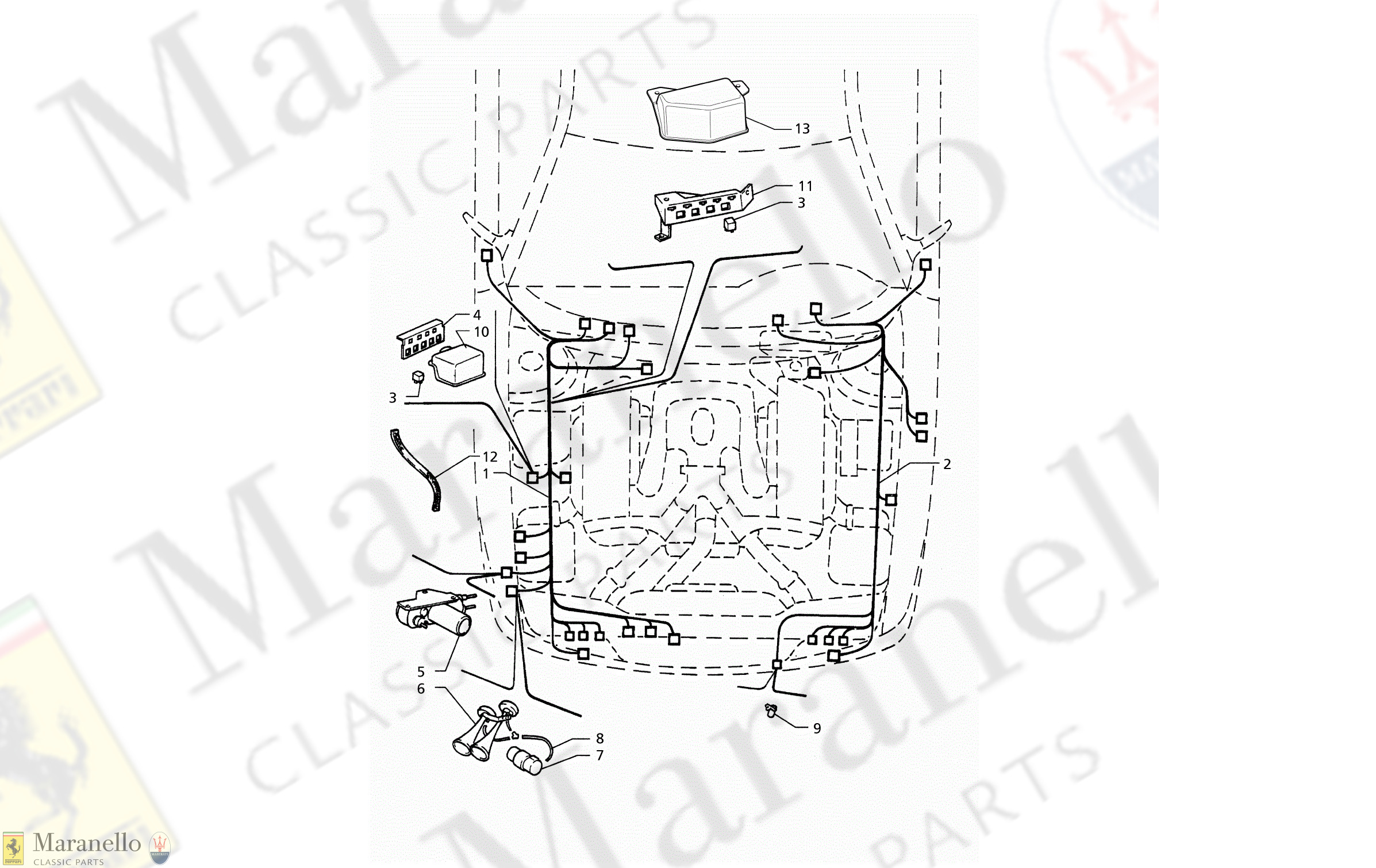 C 58 - Electrical System: Engine Compartment (Right Hd - Left Hd)