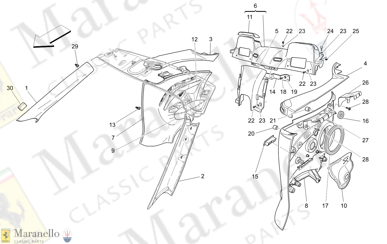 09.44 - 11 - 0944 - 11 Passenger Compartment B Pillar Trim Panels And Side Panels