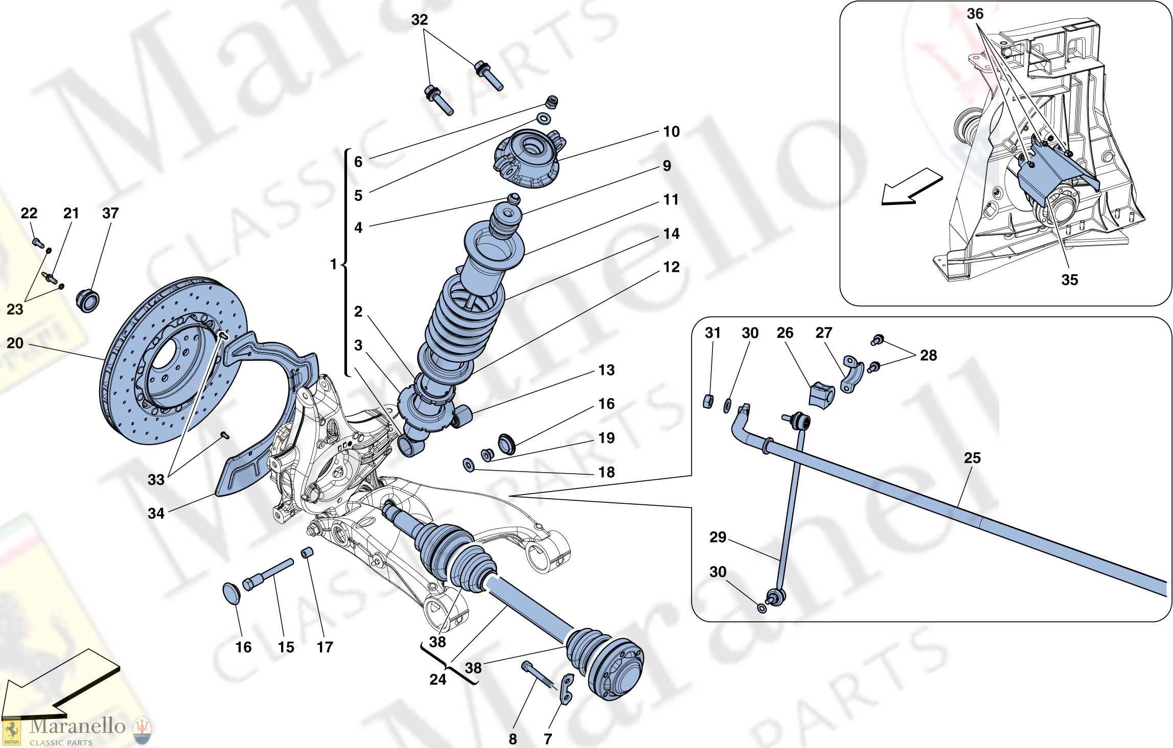 036 - Rear Suspension - Shock Absorber And Brake Disc