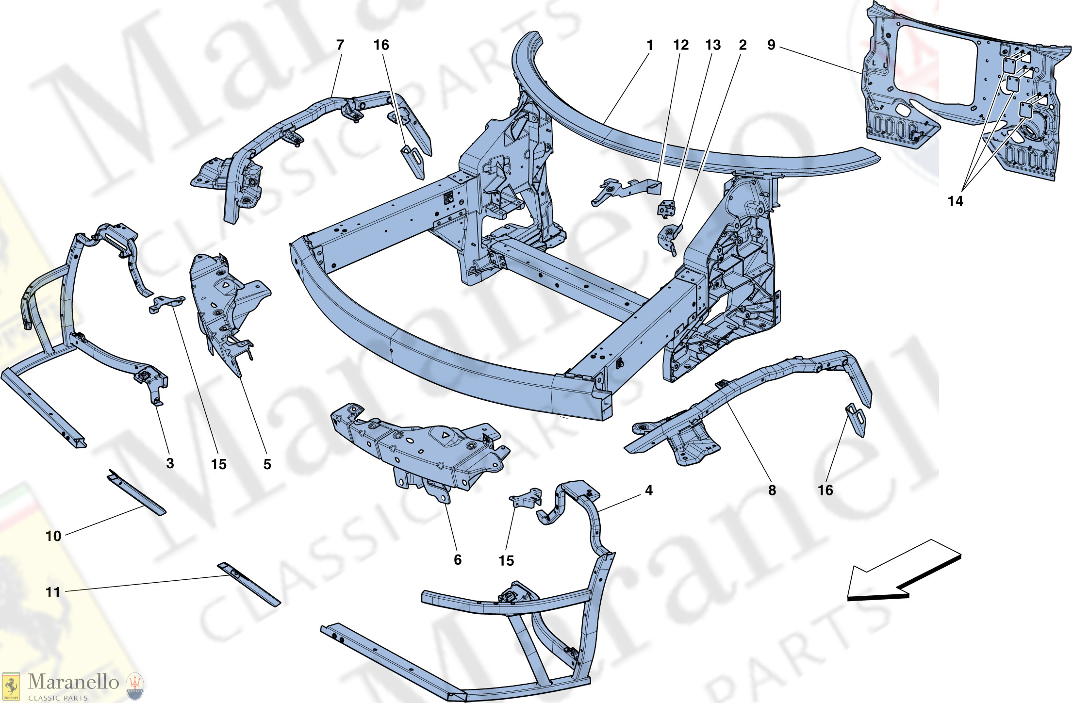 101 - Chassis - Complete Front Structure And Panels