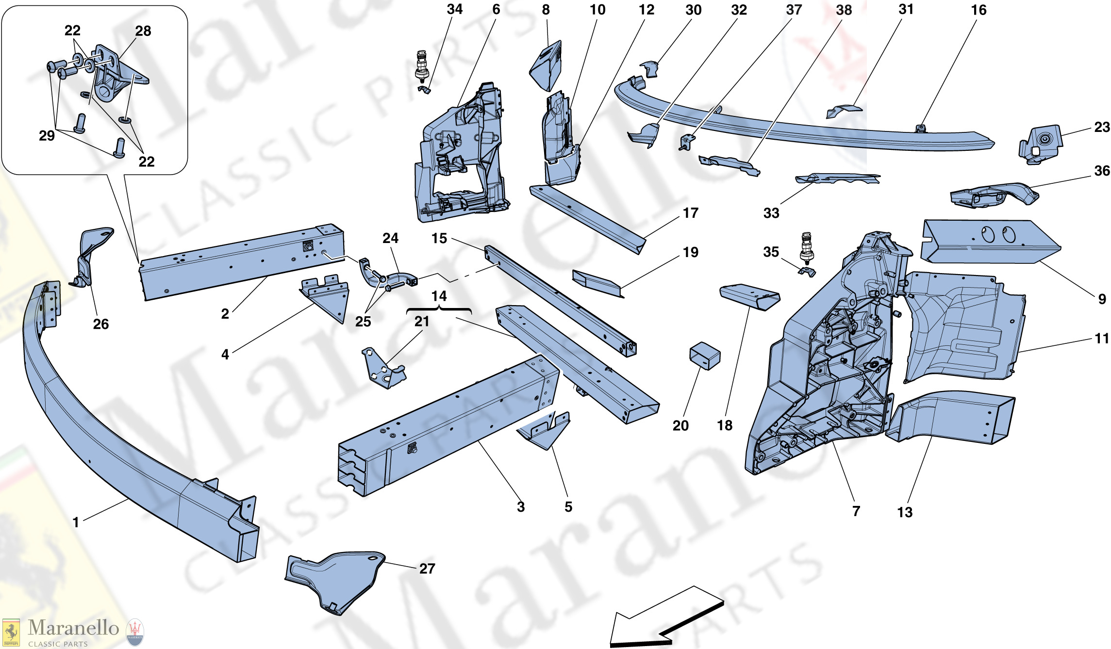 102 - Chassis - Structure, Front Elements And Panels