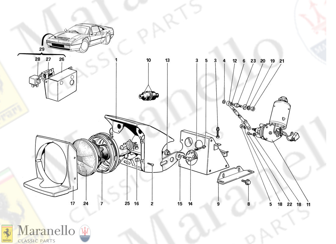 128 - Lights Lifting Device And Headlights