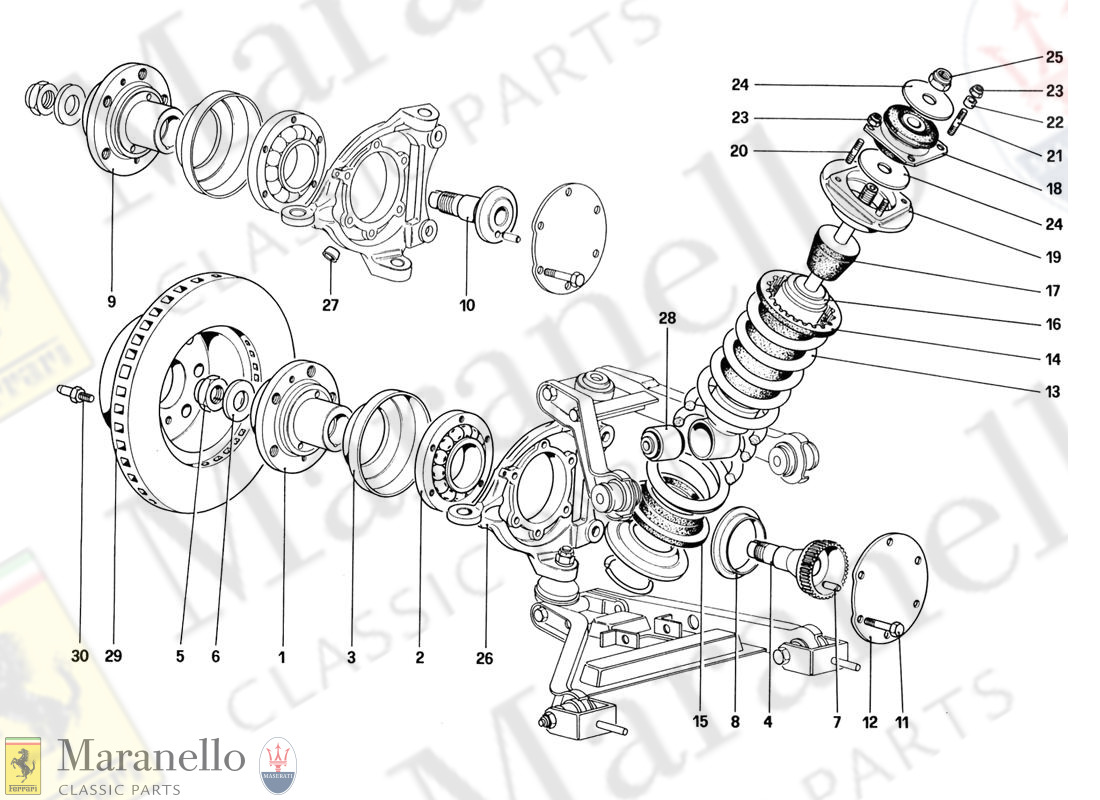 043 - Front Suspension - Shock Absorber And Brake Disc (Starting From Car No. 76626)