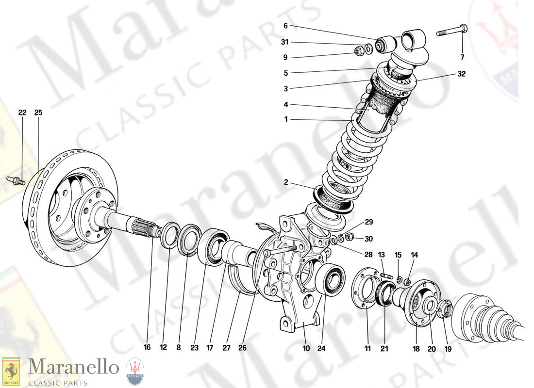 046 - Rear Suspension - Shock Absorber And Brake Disc (Up To Car No. 76625)