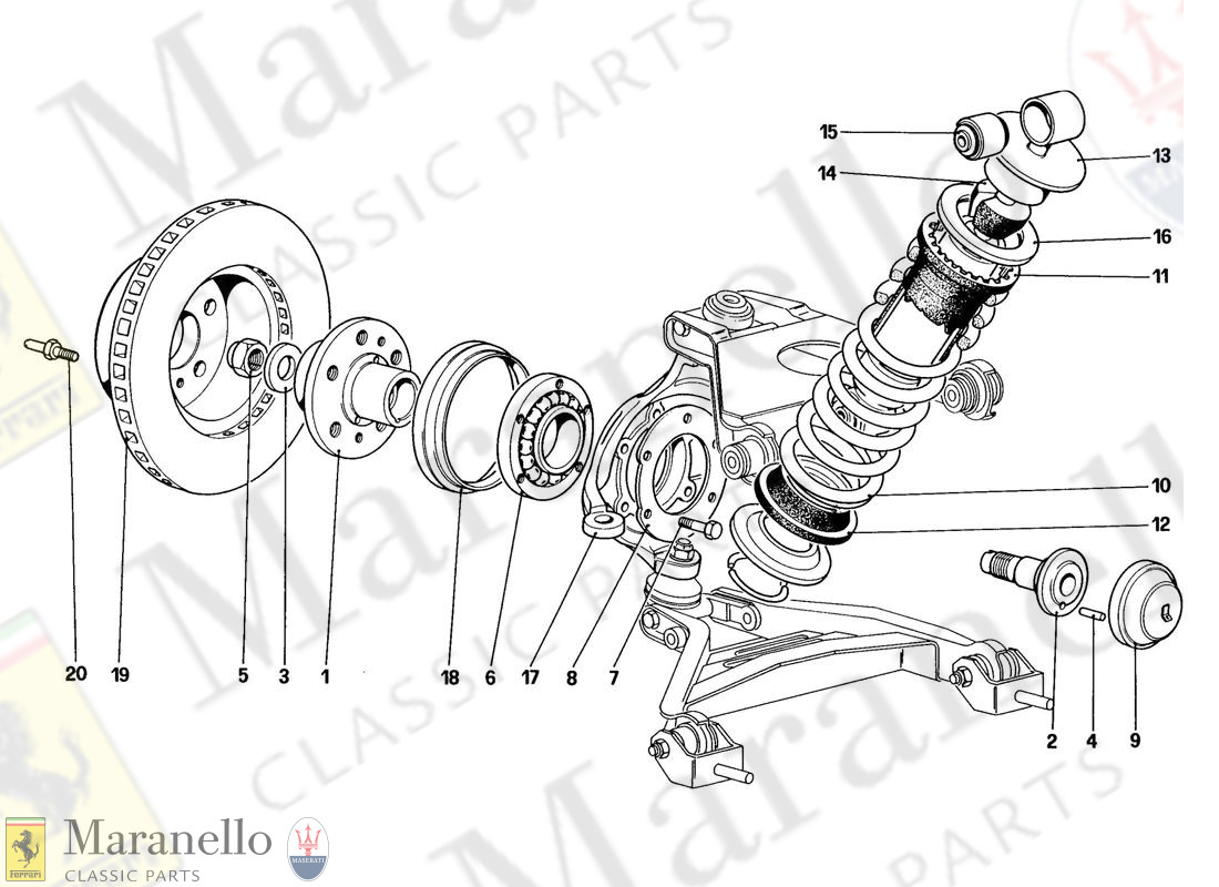 042 - Front Suspension - Shock Absorber And Brake Disc (Up To Car No. 76625)