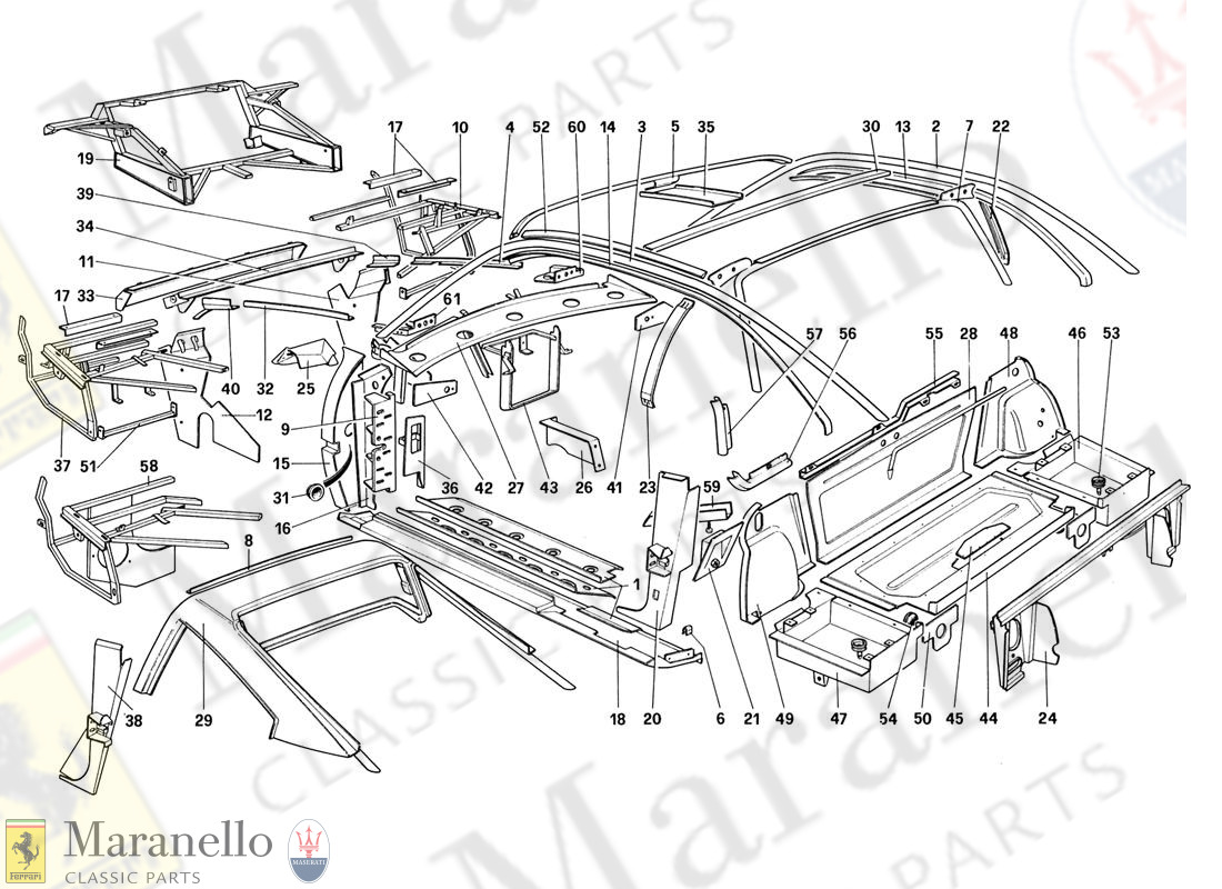 107 - Body Shell - Inner Elements (For Us - Sa - J)