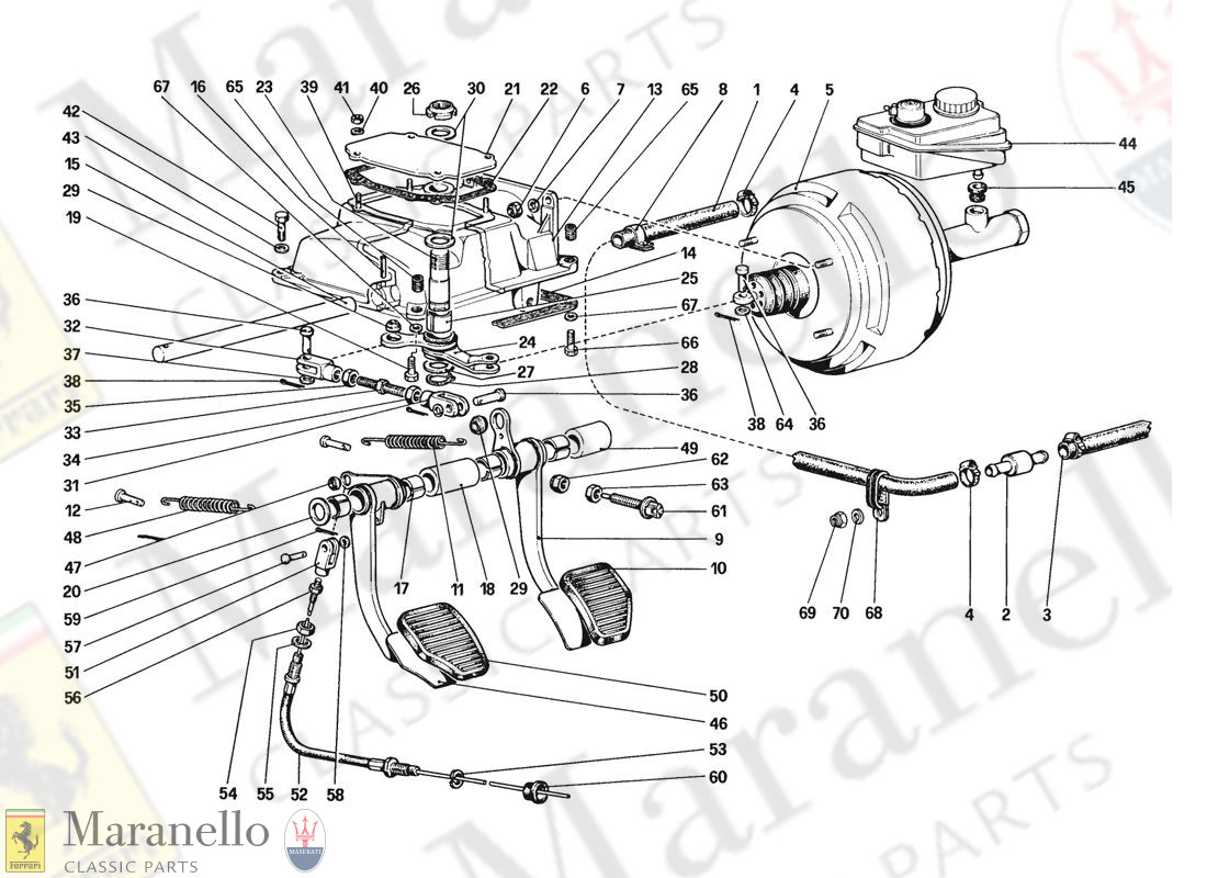 033 - Pedal Board - Brake And Clutch Controls (For Car Without Antiskid System)