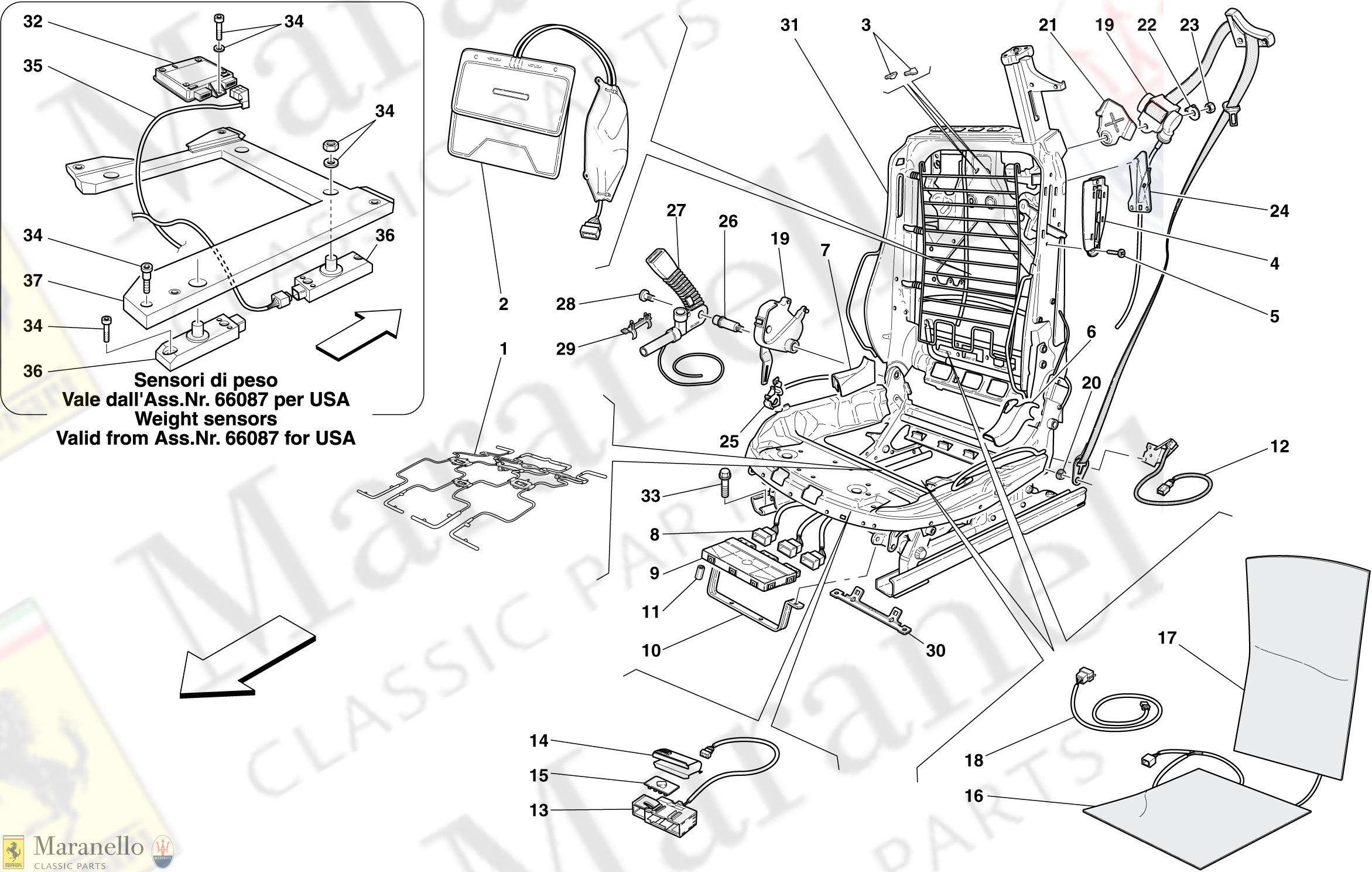 121 - Electric Front Seat - Seat Belts And Devices