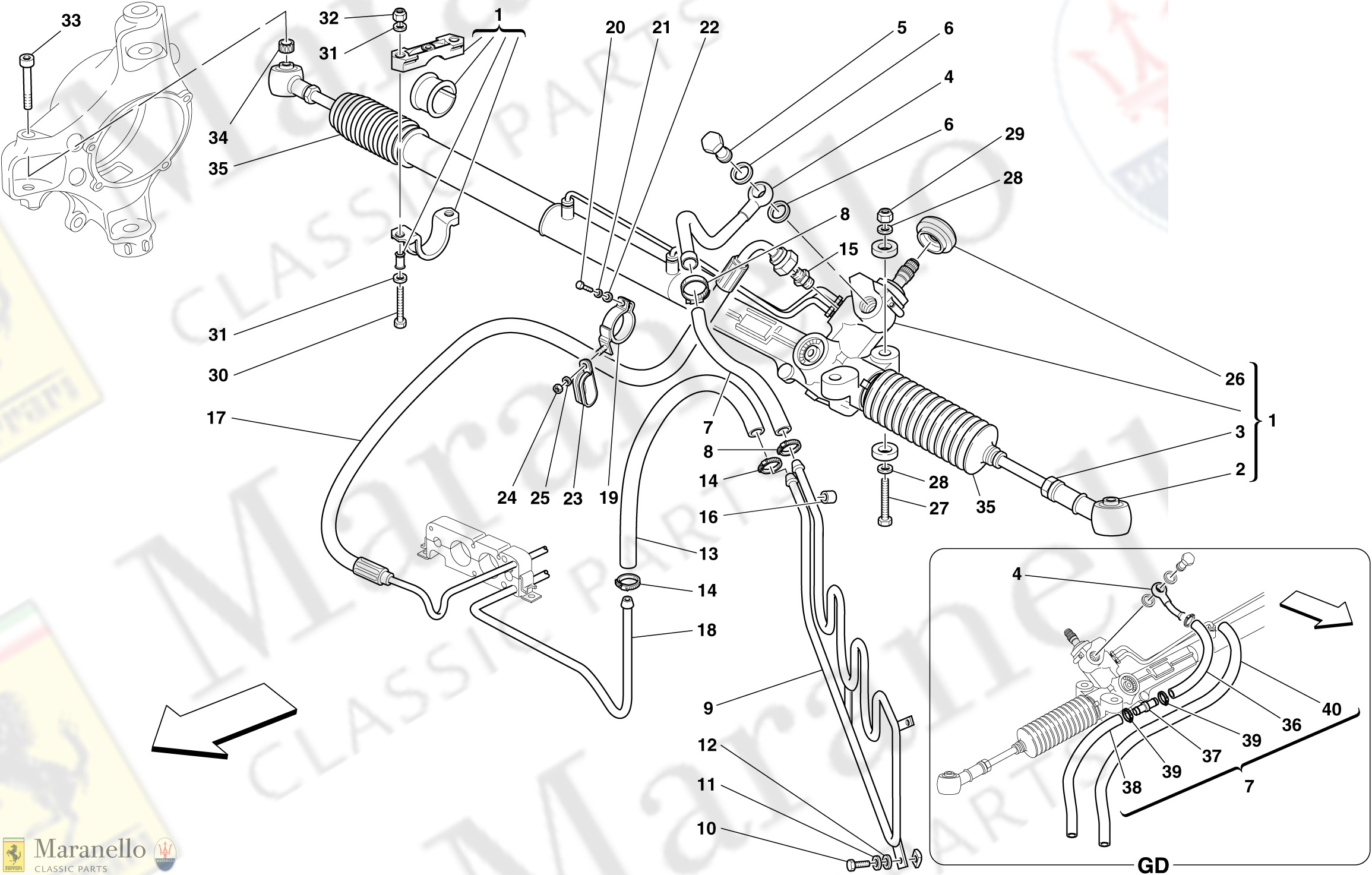 041 - Hydraulic Power Steering Box And Serpentine Coil