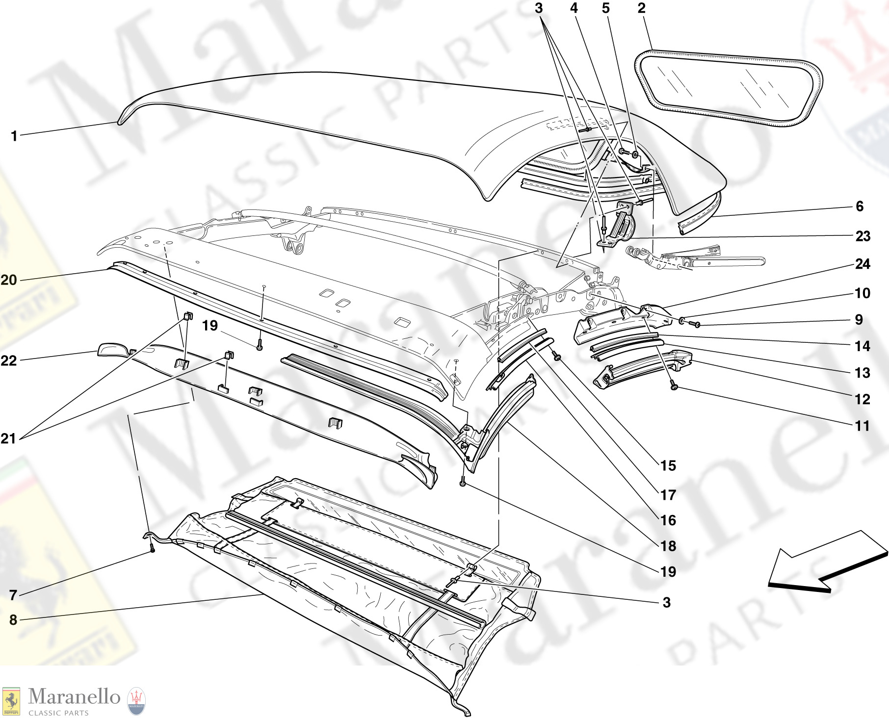 111 - Roof Canvas - Seals - Mouldings