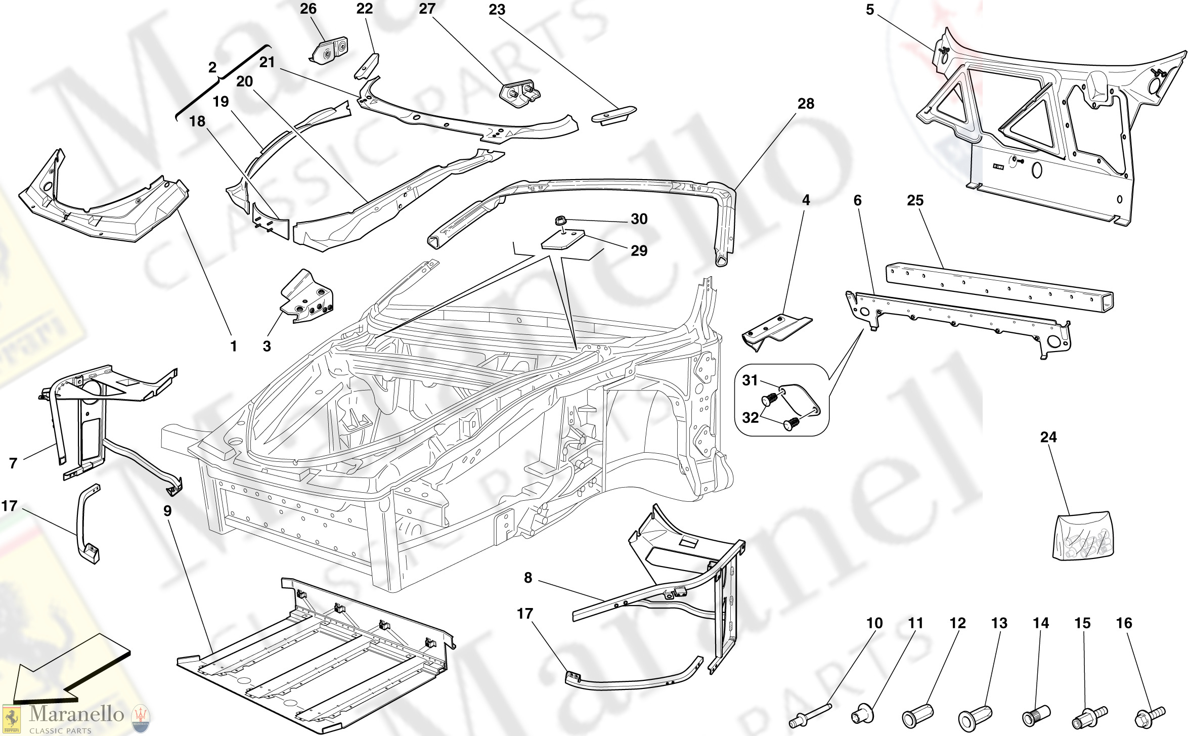 101 - Chassis - Complete Front Structure And Panels