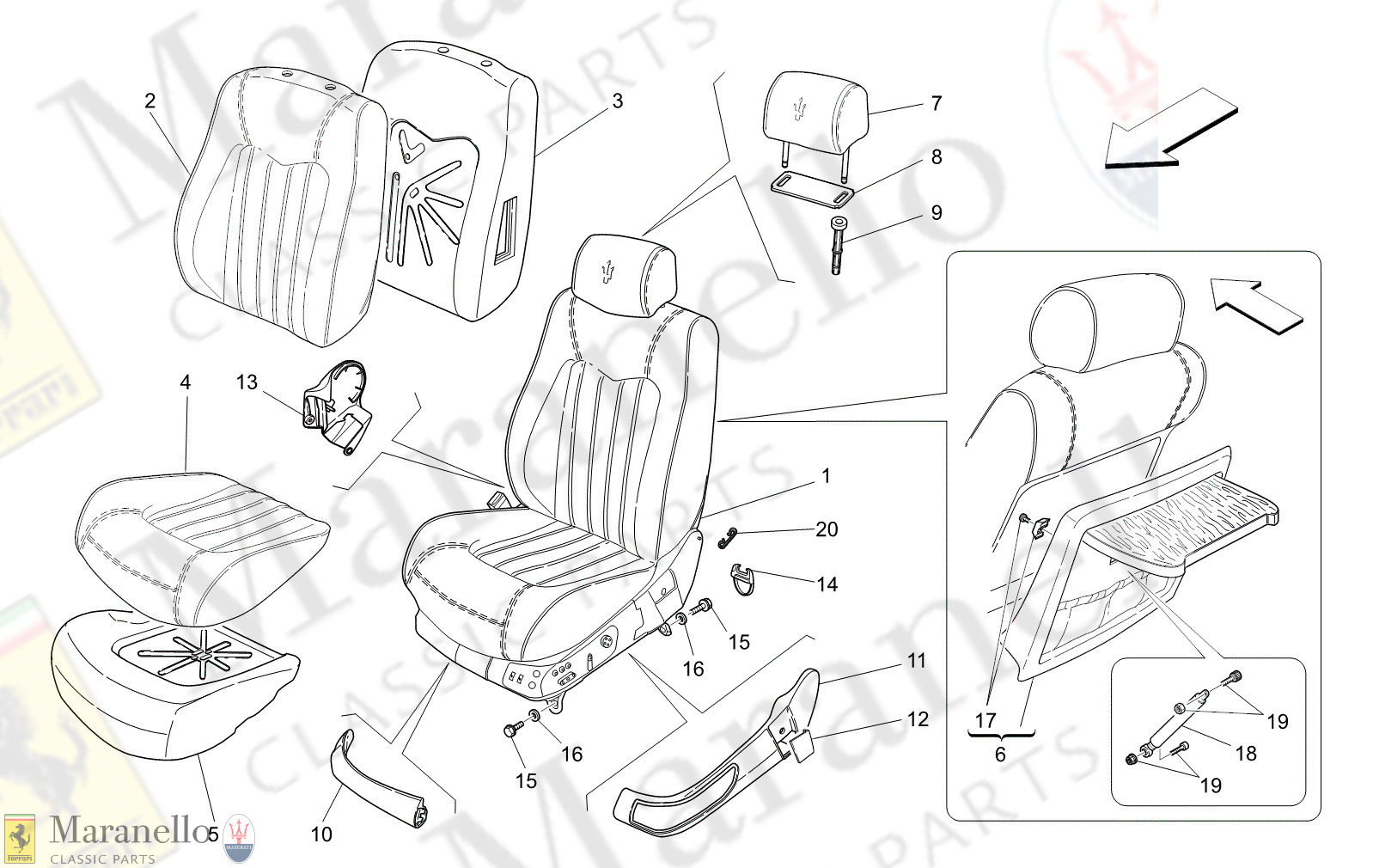 09.40 - 111 - 0940 - 111 Front Seats: Trim Panels