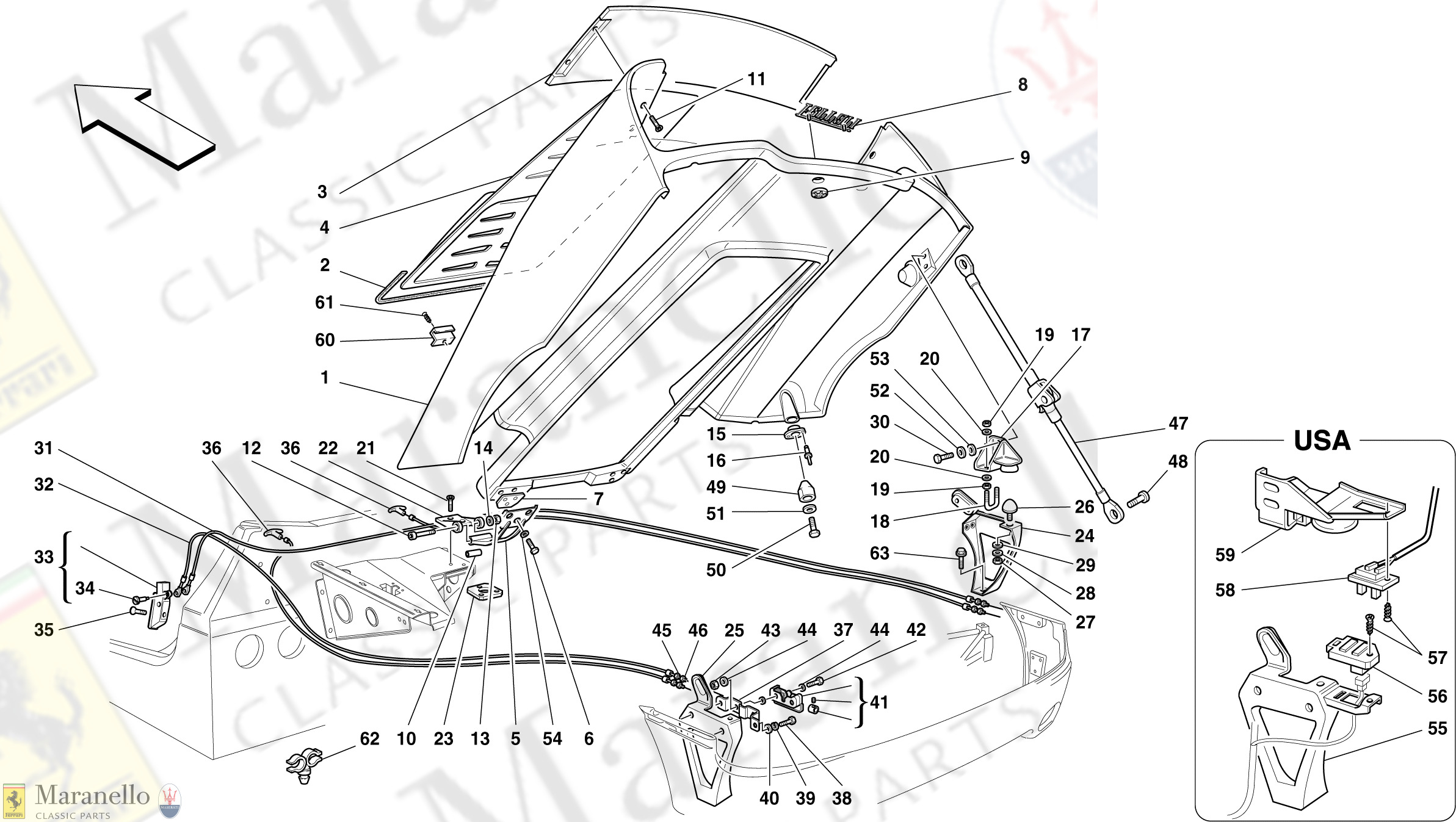 108 - Rear Hood And Opening Control