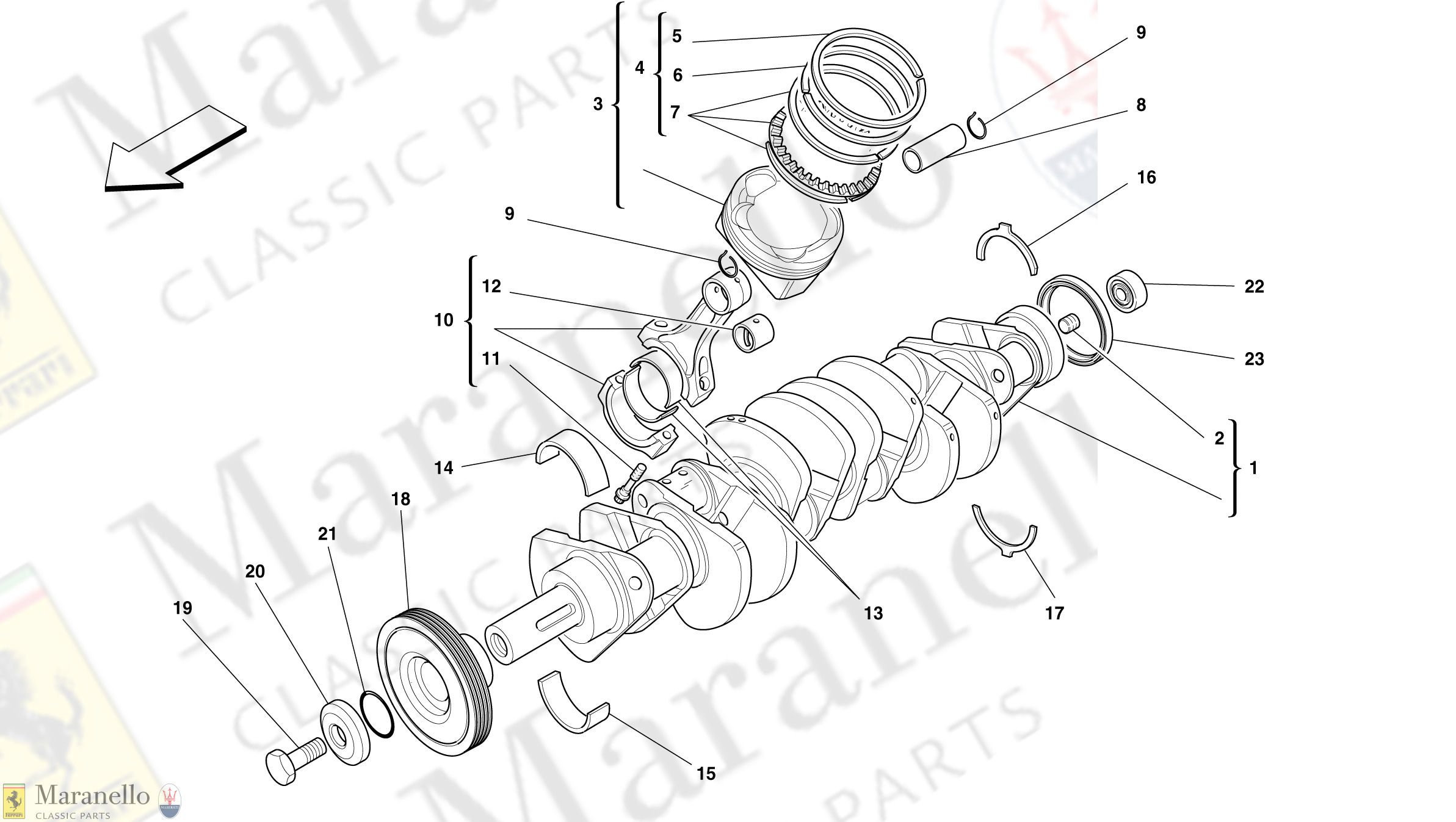 002 - Driving Shaft - Connecting Rods And Pistons