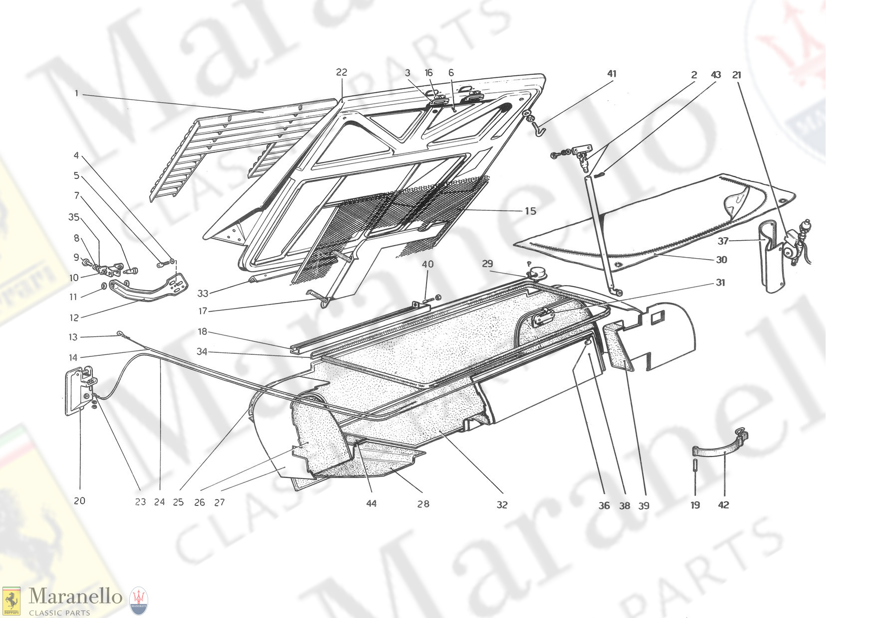 107 - Rear Bonnet And Luggage Compartment Covering