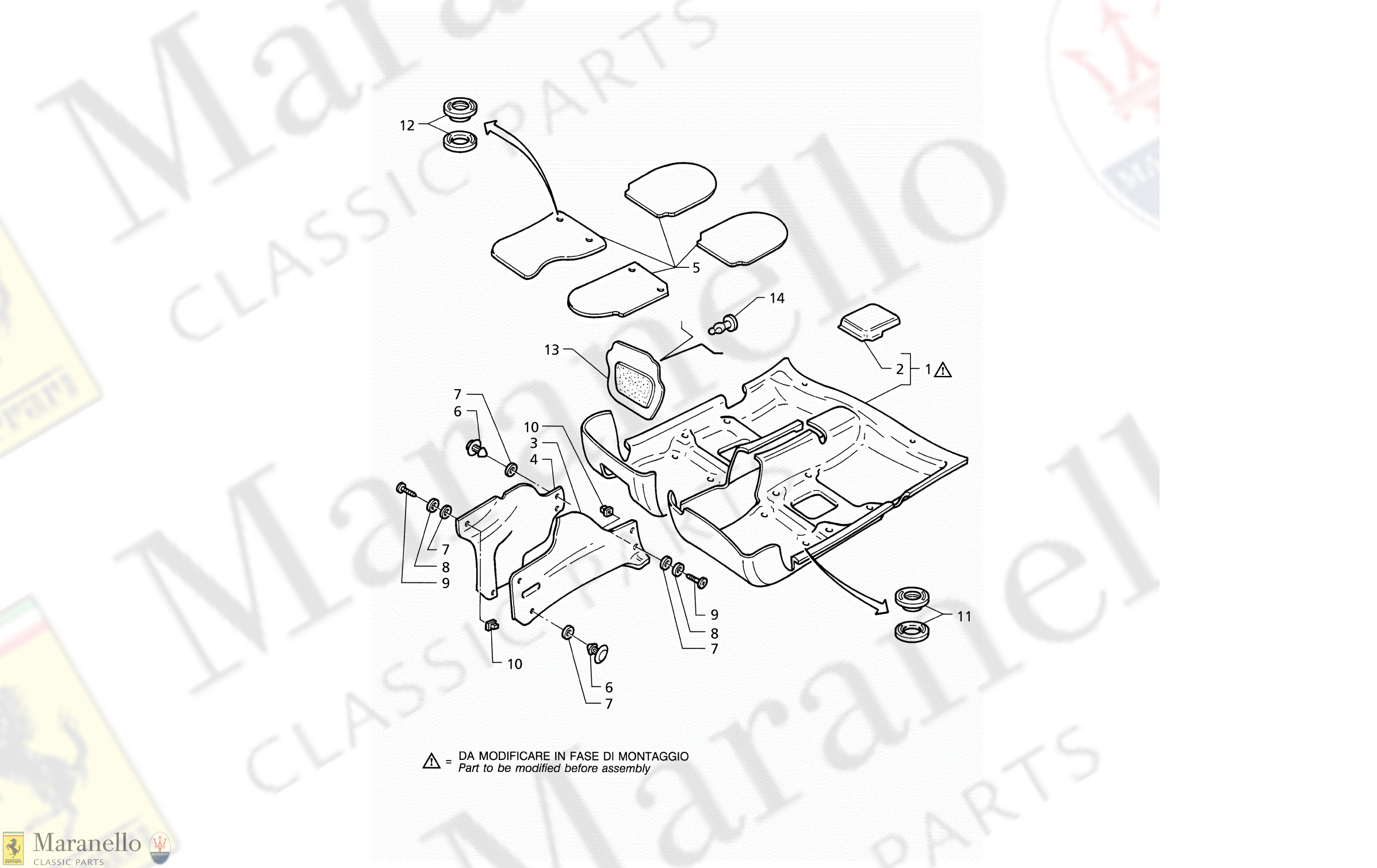 C 69.1 - C 691 - Luggage Compartment Mats With Double Airbag (Rhd)