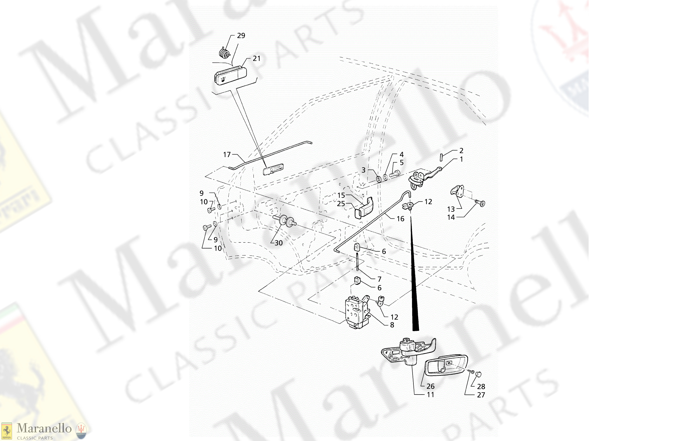 C 49.1 - C 491 - Rear Doors: Hinges, Boot Lid Release