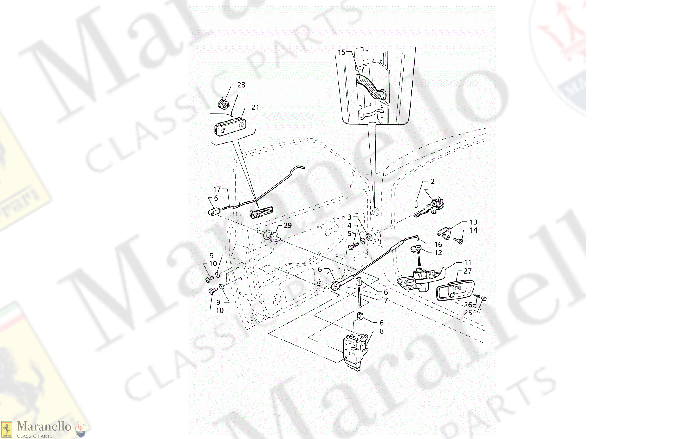 C 49 - Front Doors: Hinges, Boot Lid Release