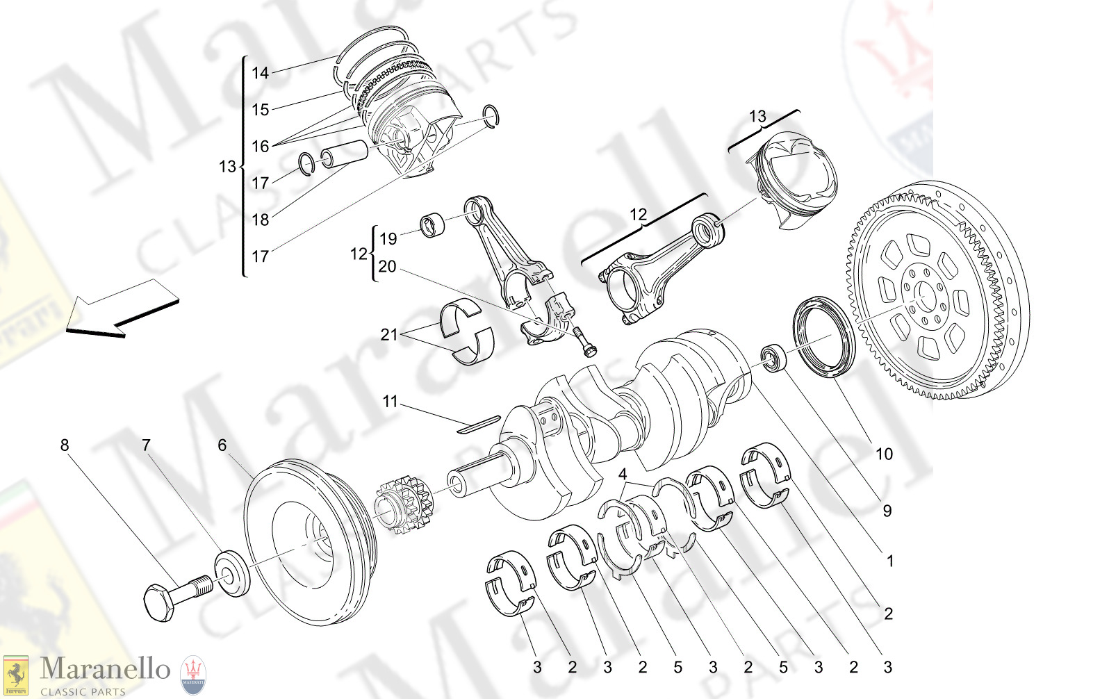 M1.10 - 12 - M110 - 12 Crankshaft, Connecting Rods And Pistons