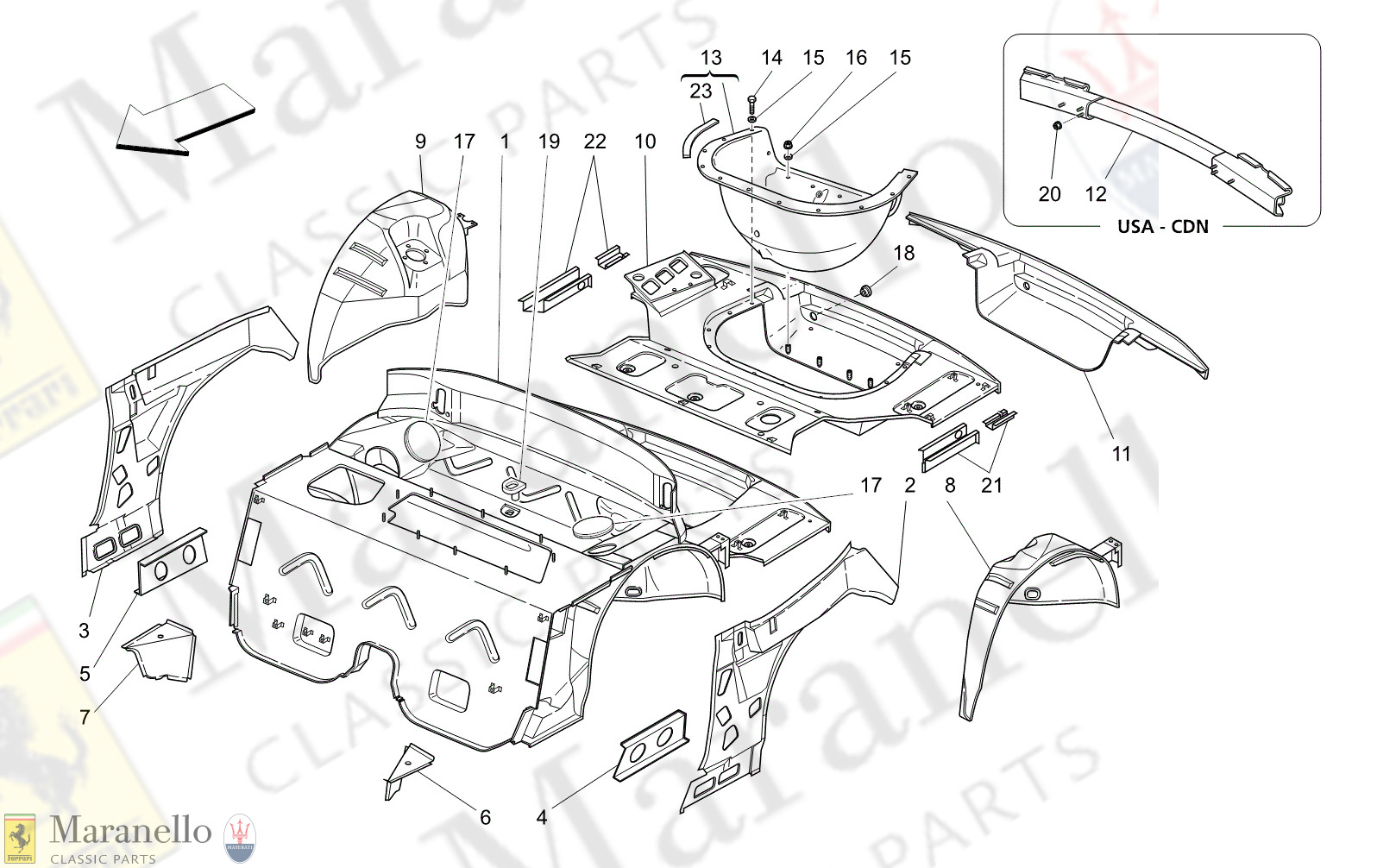 C9.05 - 12 - C905 - 12 Rear Structural Frames And Sheet Panels