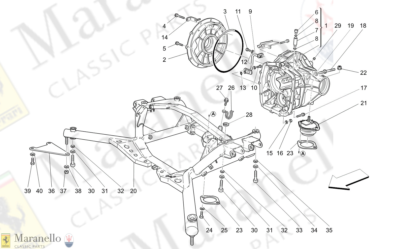 M3.22 - 12 - M322 - 12 Differential Box And Rear Underbody