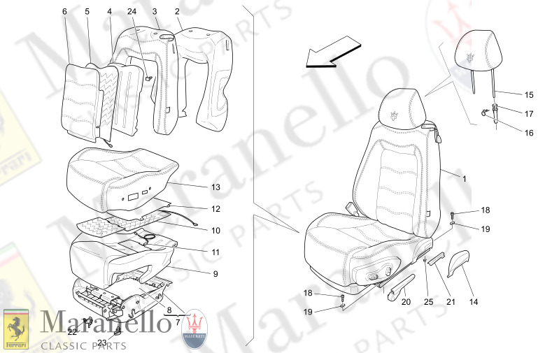 09.40 - 4 FRONT SEATS TRIM PANELS       Available