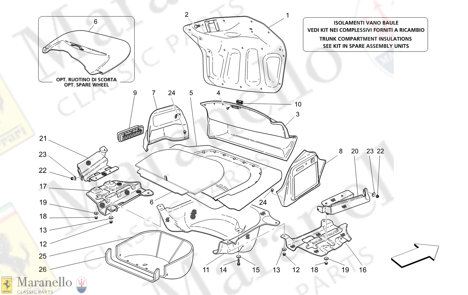 C9.61 - 12 - C961 - 12 Trunk Hood Compartment Trims