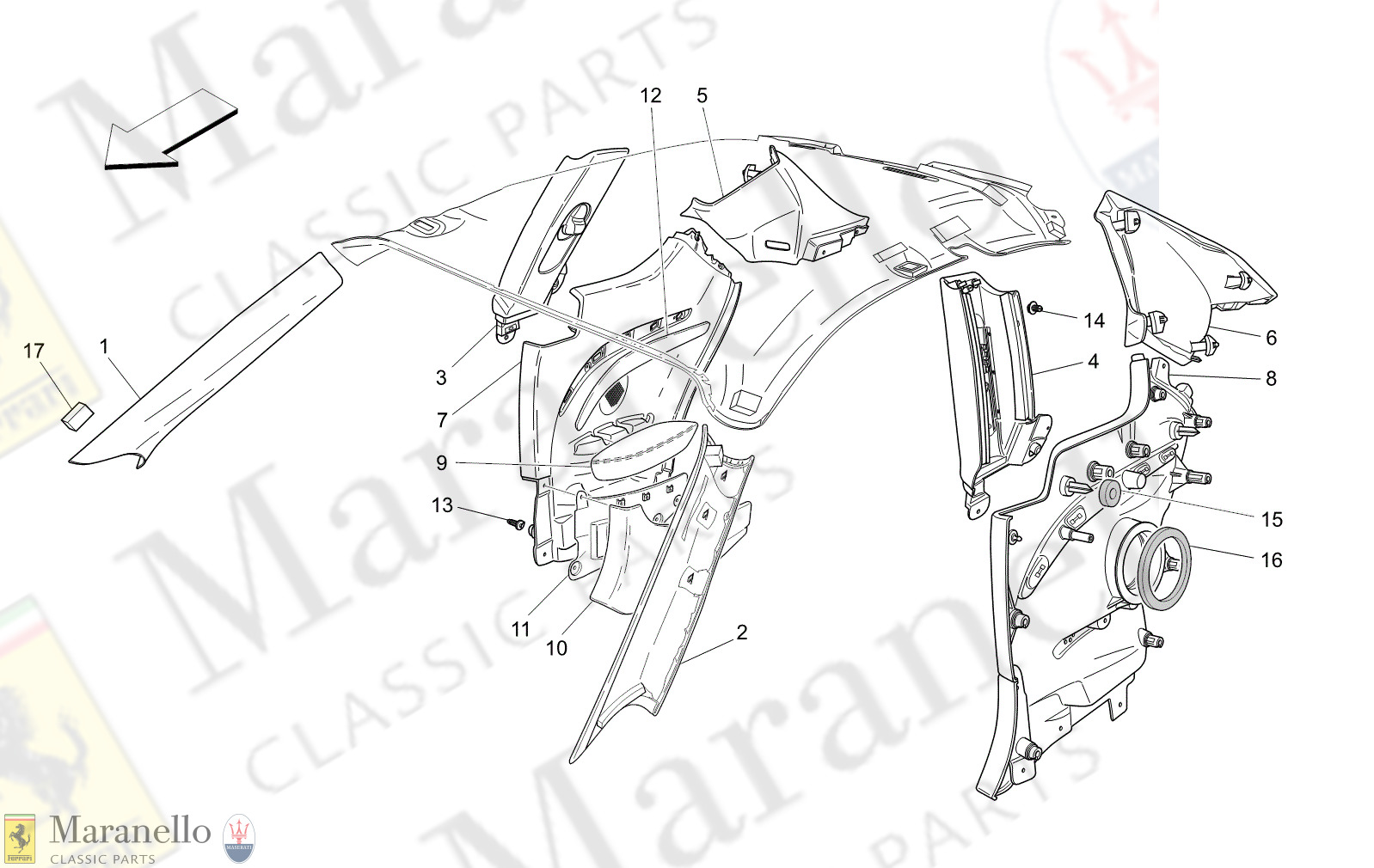 09.44 - 1 - 0944 - 1 Passenger Compartment B Pillar Trim Panels And Side Panels