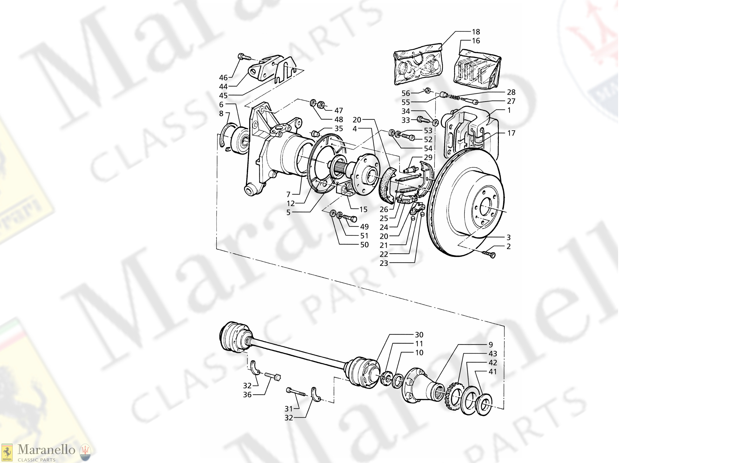 039 - HUBS, REAR BRAKES WITH A.B.S. AND DRIVE SHAFT