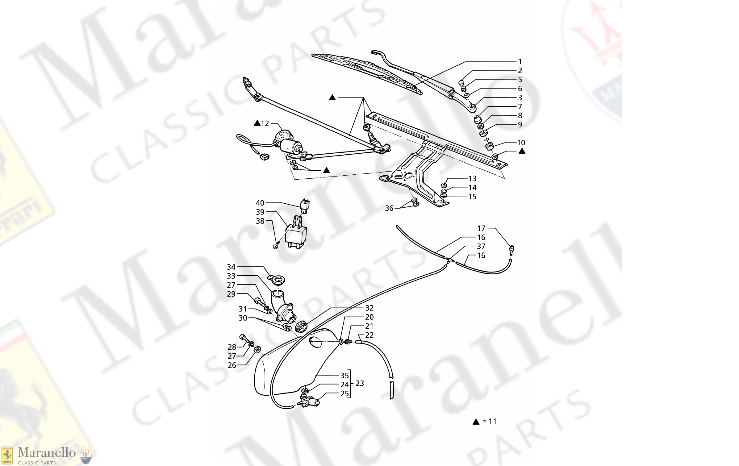 055 - WINDSCREEN WIPER AND WASHER (LEFT H.D.)