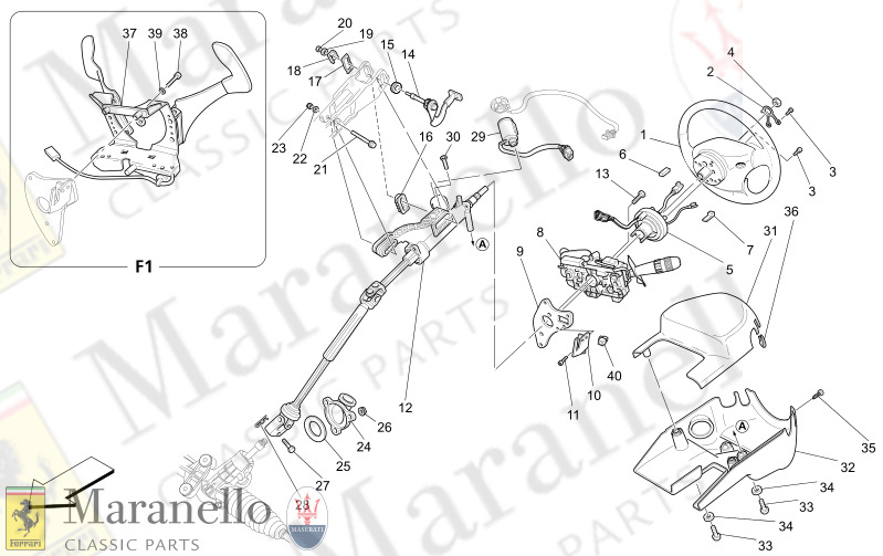 M5.00 - 1 STEERING COLUMN AND STEERING WHEEL UNIT