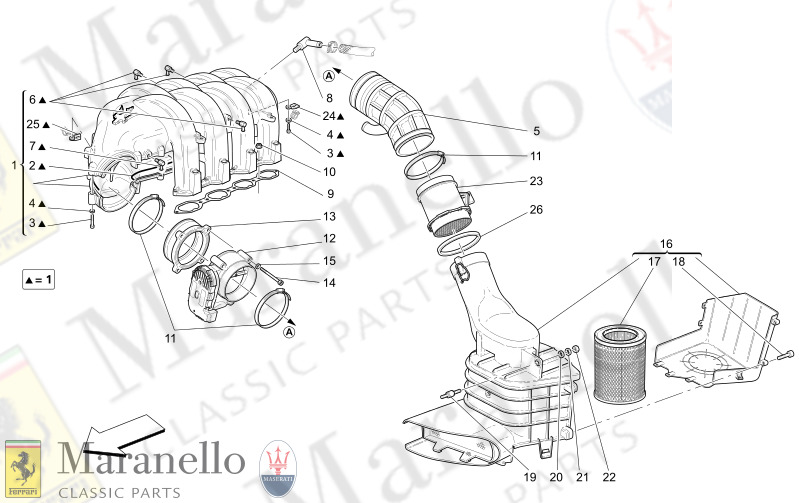 M1.40 - 1 INTAKE MANIFOLD AND THROTTLE BODY