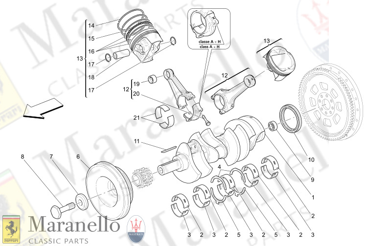 M1.10 - 1 CRANKSHAFT, CONNECTING RODS AND PISTONS