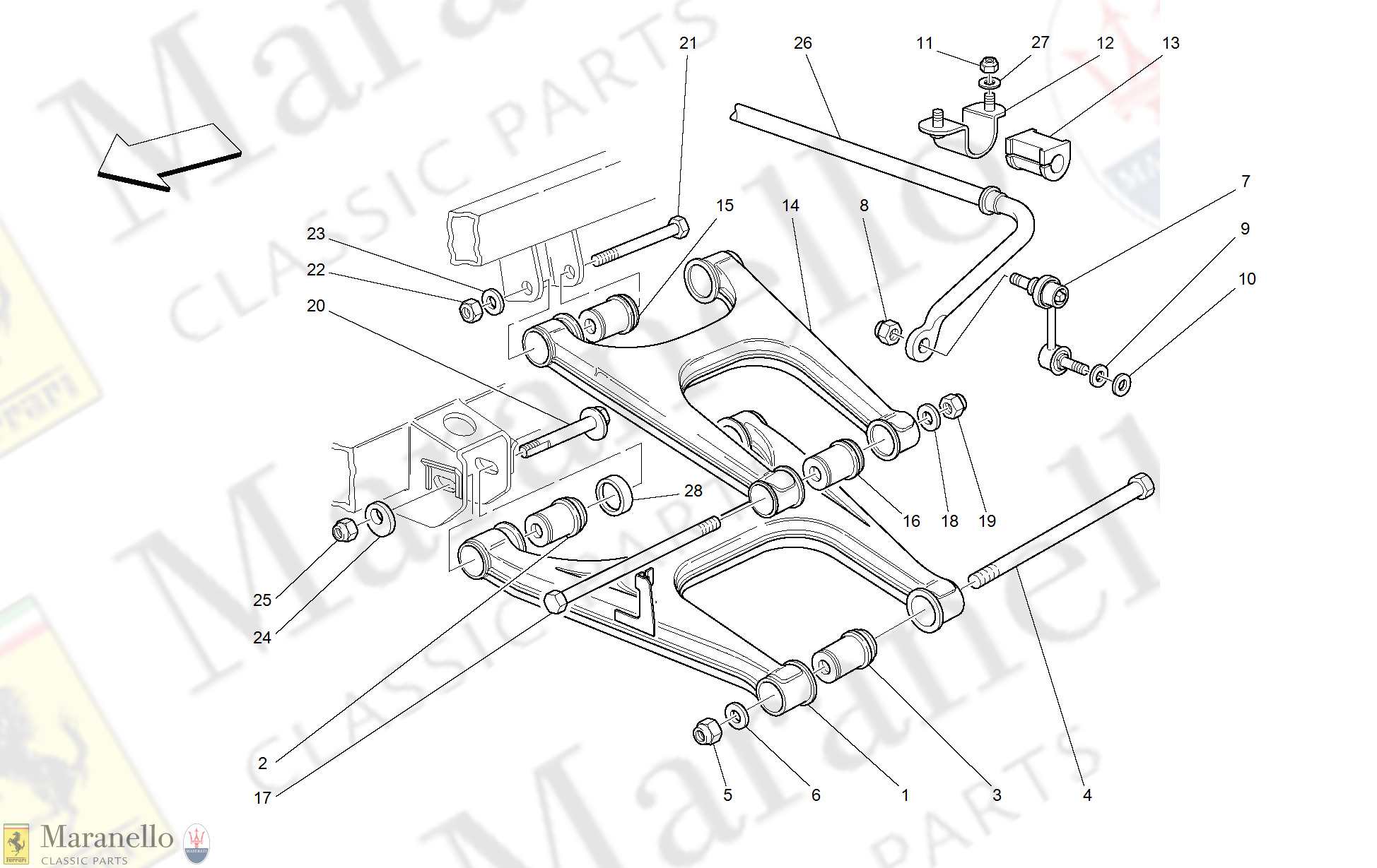 056 - Rear Suspension - Wishbones And Stabilizer Bar