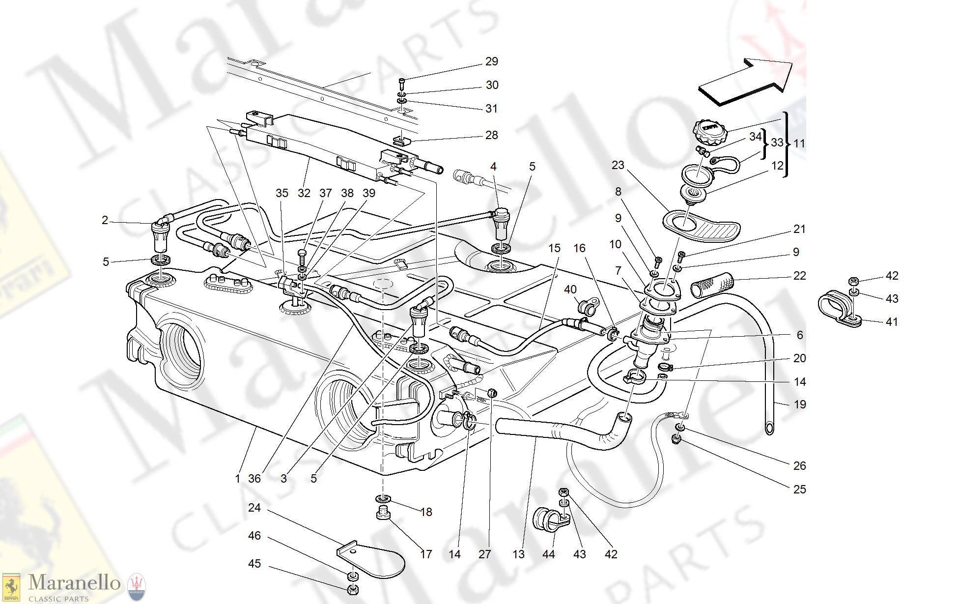 012 - Fuel Tank - Union And Piping -Valid For Usa And Cdn-