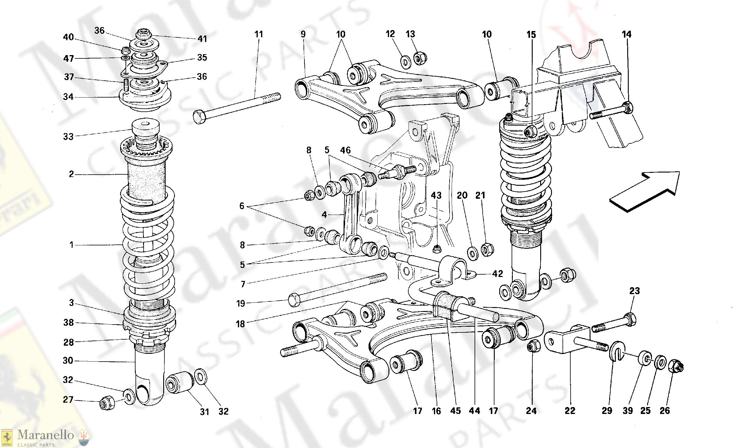 049 - Rear Suspension - Wishbones And Shock Absorber