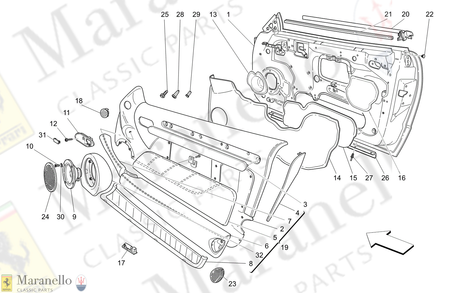 C9.30 - 15 - C930 - 15 Front Doors: Trim Panels