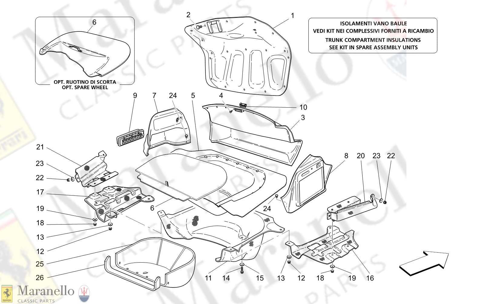 C9.61 - 15 - C961 - 15 Trunk Hood Compartment Trims