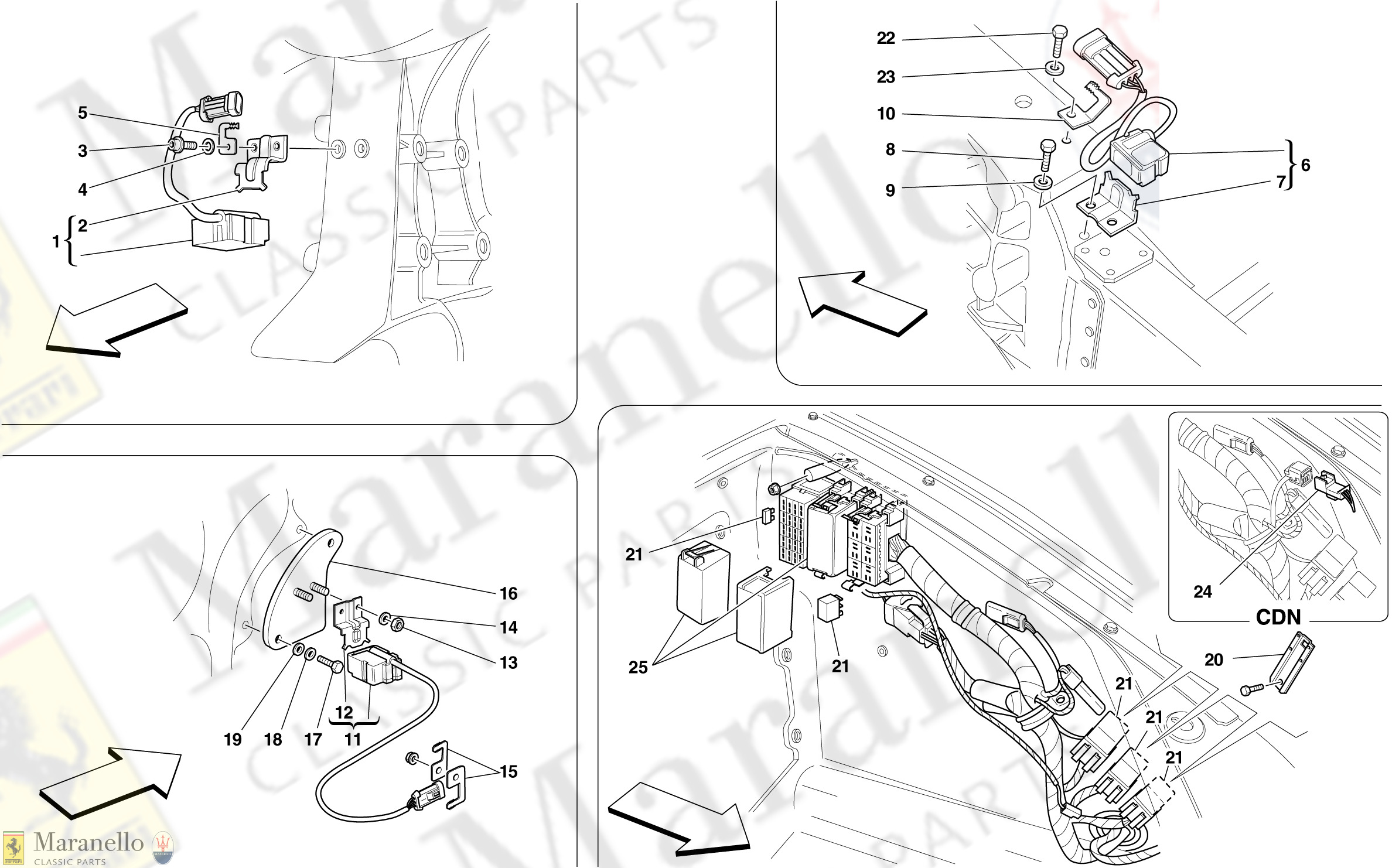 145 - Ecus And Sensors In Front Compartment And Engine Compartment